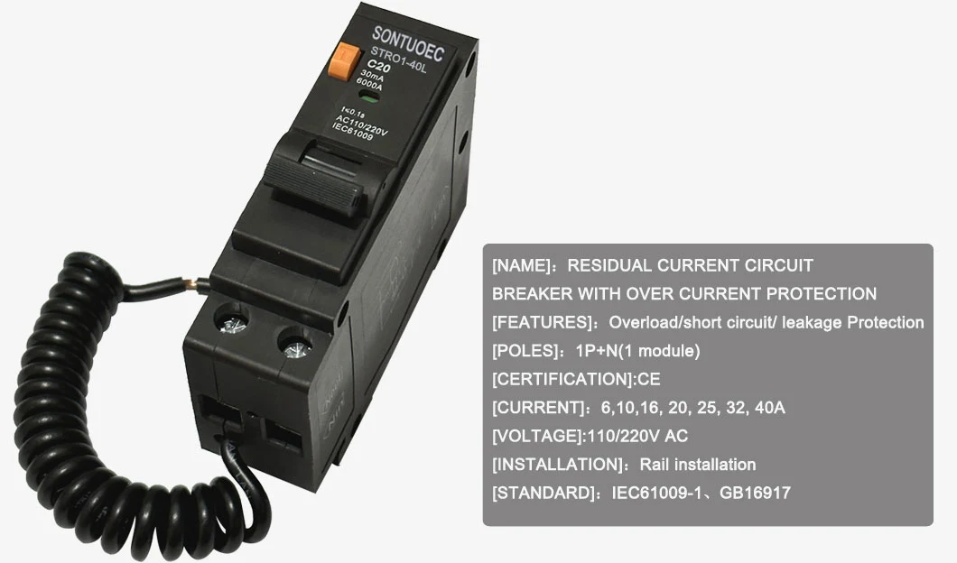 Plug in Type RCBO 1P+N